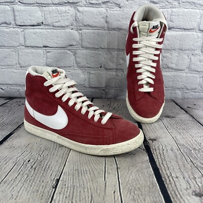 Nike Blazer Mid 77 DA4672-600 Red Seude Casual Shoes Sneakers Boys Size 7Y-image