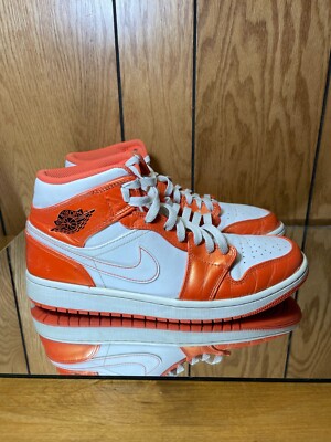 Nike Air Jordan 1 Mid Se Electro Orange Black-White DM3531-800 Men Size 9.5-image