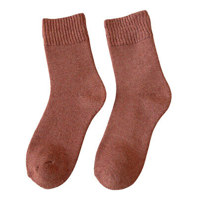 5 Pairs Women's Solid Winter Thickened Warm Cotton Socks Mid Calf In Tube Socked-image
