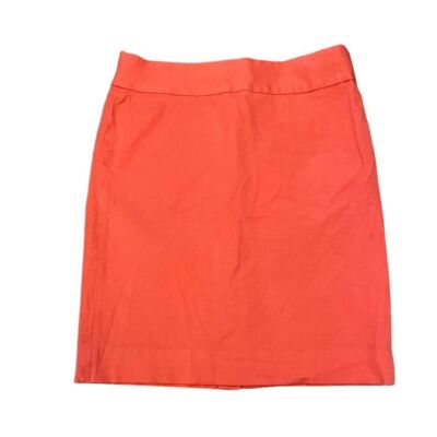 BANANA REPUBLIC Orange Stretch High Rise Mid Length Back Slit Pencil Skirt 10-image