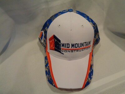 MID MOUNTAIN CONSTRUCTION Men's Hat New White Orange Blue Camouflage Pattern -image
