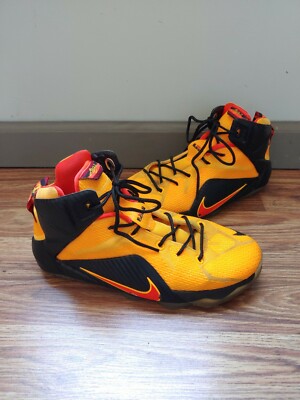 Nike Youth Lebron James XII GS Mid Basketball Shoe 685181-830 - Laser Orange 7Y-image