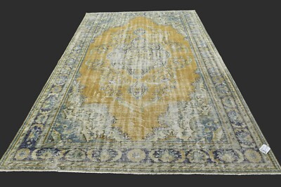 Vintage Turkish Oushak Rug, Orange 7x11 ft, Handmade Wool, Bohemian Anatolian-image
