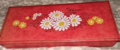 VINTAGE Springfield  Orange Daisies Stationery Box Daisies Mid Century Mod 60s-image