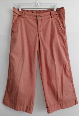 Hei Hei Womens Burnt Orange Mid Rise Wide Leg Hippie Cropped Pants Size 28-image