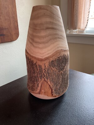Creative Co-Op Paulownia Wood Vase Live Edge-image