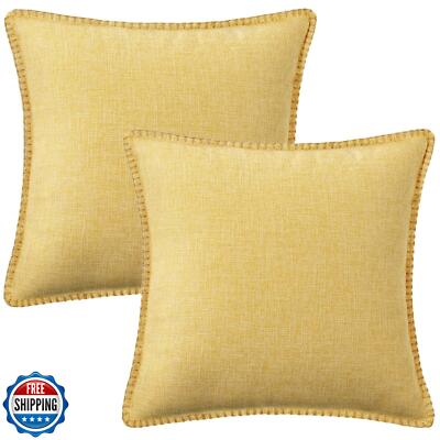 decorUhome Decorative Outdoor Throw Pillow Covers 24x24 Set of 2, Square Line-image