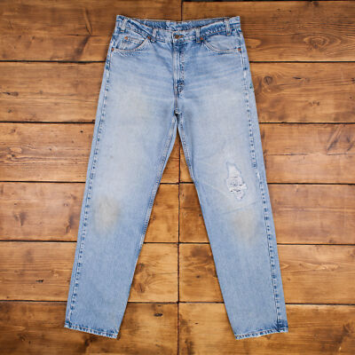 Vintage Levis 550 Jeans 36 x 35 90s Stonewash Tapered Blue Orange Tab Denim-image
