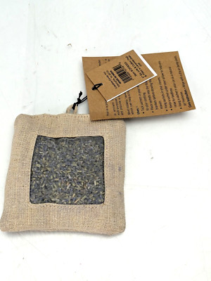 Creative Co-Op Square Jute and Cotton Organza Sachet with Lavender, Natural-image