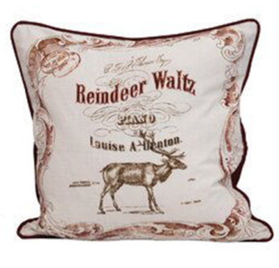 Creative Co-op -  Reindeer Polka Cotton & Burlap 24