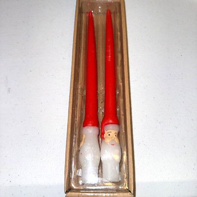 NEW Creative Co-Op Unscented Santa Red Taper 10