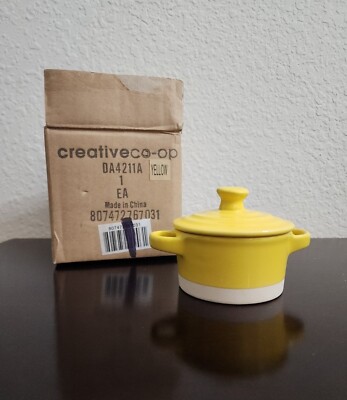 Original Creative Co-op Stoneware Mini Baker w/Lid Individual Soup or Casserole-image