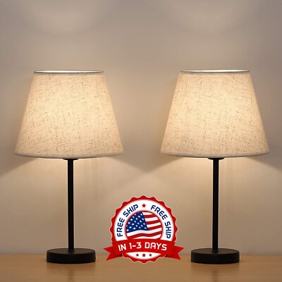 2 Lampara Modernas Para Mesa De Noche Lamps Bedroom Nightstand Wooden Lamps NUEV-image