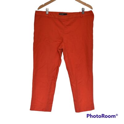 Donna Ricco Capris Pants Orange Coral Size 14 Pullon Side Zip Mid Rise-image
