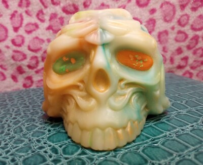 Handmade Skull Wax Candle Holder Soy Wax Art-image