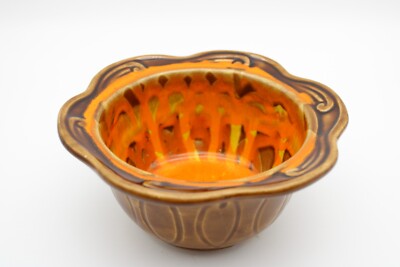 California USA Pottery Brown Orange Bowl Mid Century-image