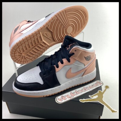 Nike Air Jordan 1 Mid (GS) 4Y Crimson Tint Arctic Orange Black 554725-133-image