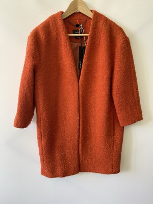 M&S Autograph Orange Wool Mix Boucle Jacket Size UK 10 BNWT RRP £99-image