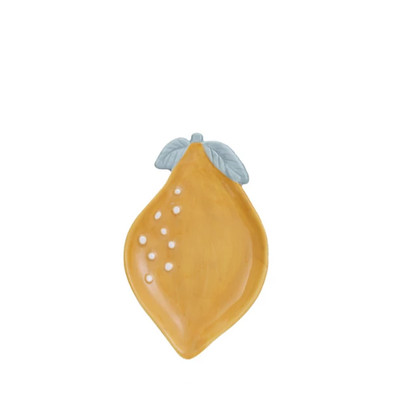 Creative Co-op Lemon Stoneware Fruit Plate-image