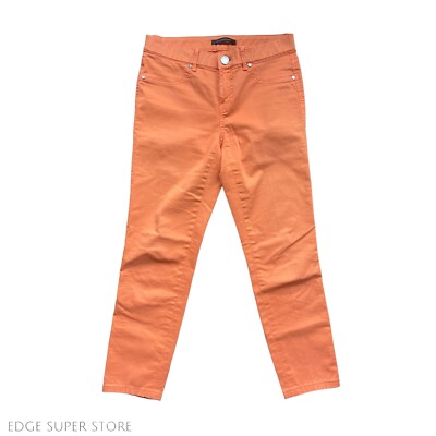 Elie Tahari Light Orange Cropped Ankle Mid Rise Cotton Pants Size US 2 UK 6-image