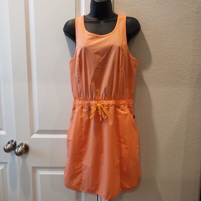 Ocean Coast  Orange Active Lightweight Dress Medium Sleeveless Drawstring-image