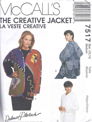 Vintage 1990's Loose Fit Creative Jacket Blazer Sewing Pattern UNCUT Unique-image