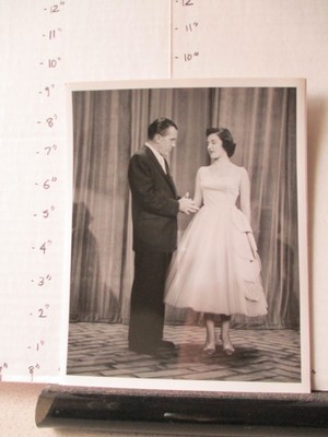 CBS TV show photo 1950s TOAST OF TOWN Ed Sullivan woman white dress-image