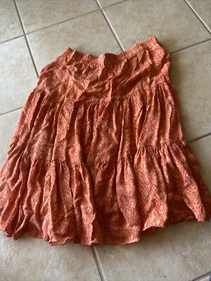 Michael Kors orange ruffle skirt size 12 Z2-image