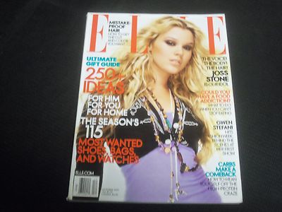 2004 DECEMBER ELLE MAGAZINE - JOSS STONE FRONT FASHION COVER - O 6967-image