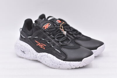 Boy's Reebok Iverson Solution Mid Trainers Junior in Black/Orange Flare Size 5-image