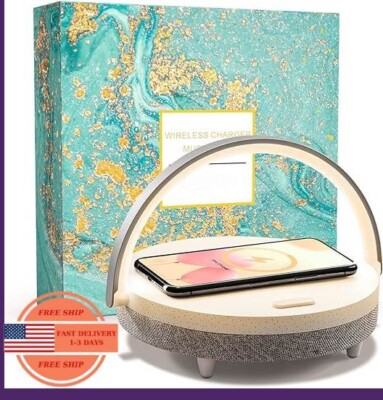 Regalo para ella Lámpara de mesa musical con cargador inalámbrico Lámpara.neuvo.-image