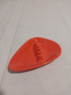 Vintage Anholt Orange Melamine Boomerang Atomic Ashtray 5 Slot MCM Mid Century-image