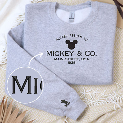 Mickey and Co Company Embroidered Hoodies Sweatshirts w/ Sleeve Embroidery-image