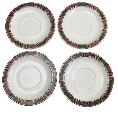 4 MIKASA Potter's Touch, LA MESA CB017 Saucer Plates 6.5