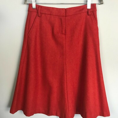 J. Crew Orange Wool A Line Skirt, 2-image