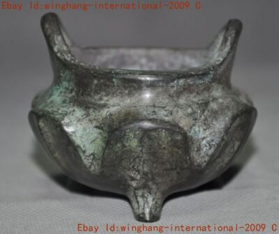 mark Chinese Buddhism temple bronze Joss Incense burner Censer statue-image