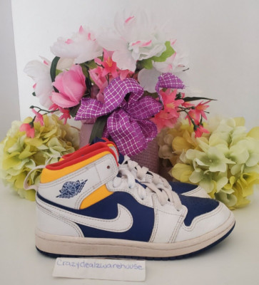 Nike Air Jordan 1 ~ Mid University White Laser Orange 640734-131 ~ Size 13C-image