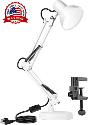 Lampara LED Lamparas De Mesa Para Oficina y Cuarto Luz Escritorio Estudiar White-image