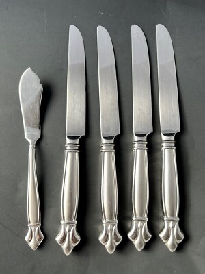 Mesa International Fleur de Lis 18/10 Butter Knife/Dinner Knives Flatware Set 5-image