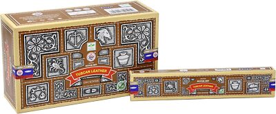 Satya Super Hit Tuscan Leather Incense Joss Sticks Pack of 12X15 Each 180 Sticks-image