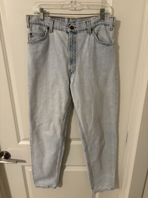 Vintage Levis Orange Tab 550 Relaxed Light Wash Jeans Mens Size 33x31.5” EUC-image