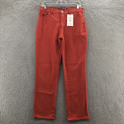 Gloria Vanderbilt Straight Jeans Womens 8S (actual 32x29) Orange Mid Rise NEW-image