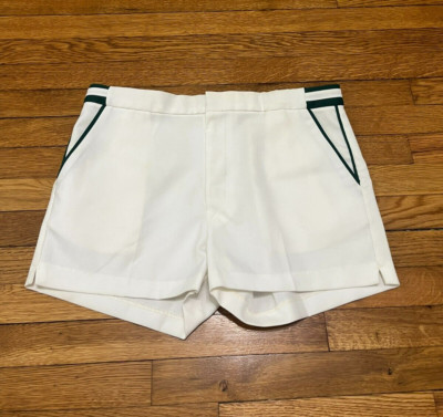 Vintage 1970s Paul Sullivan sportswear white tennis sports shorts Mens Waist 36
