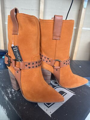 Dingo Womens 7.5M Dancin Queen Orange Mid-Calf Boots - DI 384-image