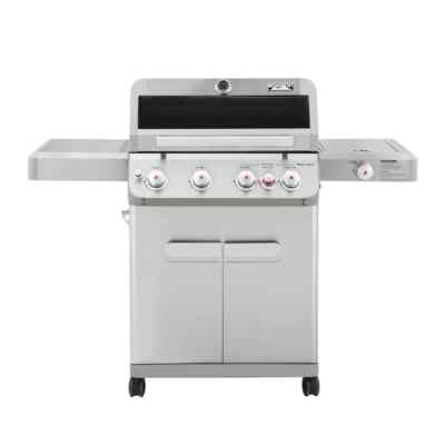 Mesa 4-Burner Propane Gas Grill in Stainless Steel with Broil Zone, Clear View L-image
