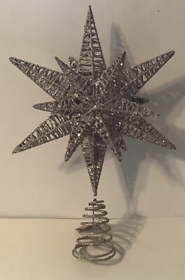 Bethlehem Glitter Gold Star Christmas Tree Topper 13” NWT-image