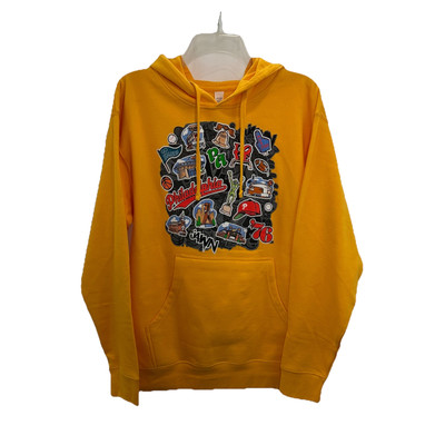 Philadelphia Orange Graphic Print Pullover Hoodie Size Medium Mid Pocket-image