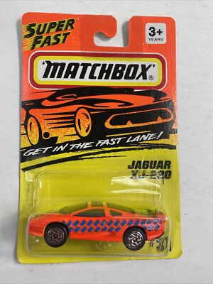 Matchbox Mid 1990s #31 Jaguar XJ-220 Half Orange / Half Yellow w/ Chrome Wheels-image