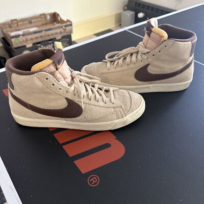 Size 12 - Nike Blazer Mid Premium Tan Black read description -image