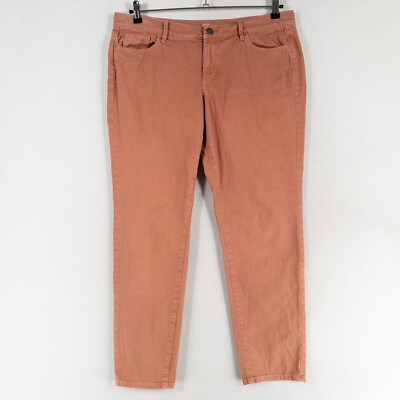 LOFT Jeans Womens 32/14 Orange Modern Skinny Mid Rise Cotton Stretch Casual-image